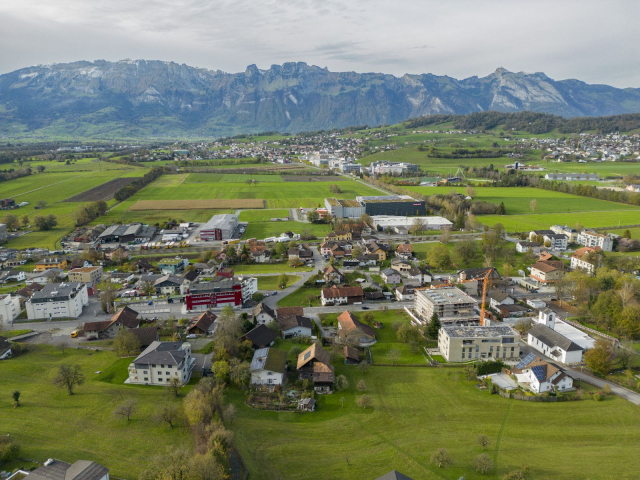 Luftaufnahme von Nendeln mit Blick nach Eschen